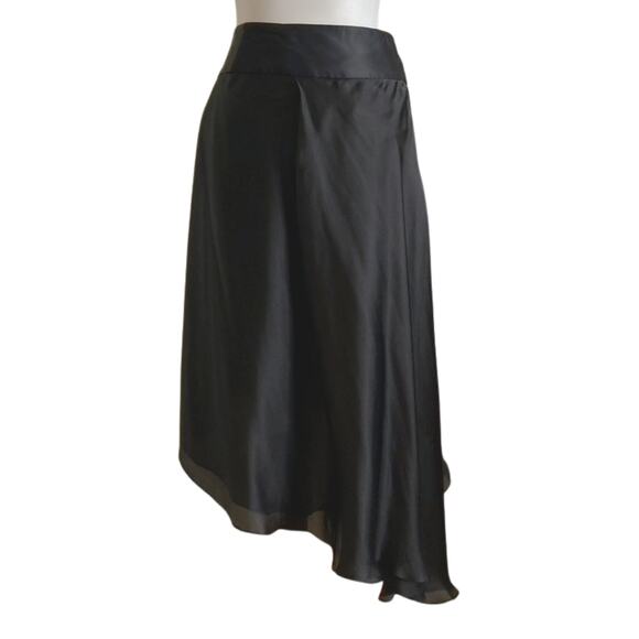 Y2K Dannenberg Castro 100% Silk Asymmetrical Wrap Skirt Sz 0, Vintage - Picture 3 of 8